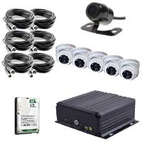 Комплект видеонаблюдения на транспорт с 1 HHD картой на 6 камер ВизорМонитор(Онлайн)